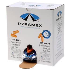 Pyramex DP1000 foam earplugs orange 32 dB NRR 200 Pair