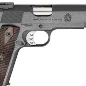 Springfield Armory 1911 Garrison Target .45 ACP 5-inch blued pistol with thinline wood grips