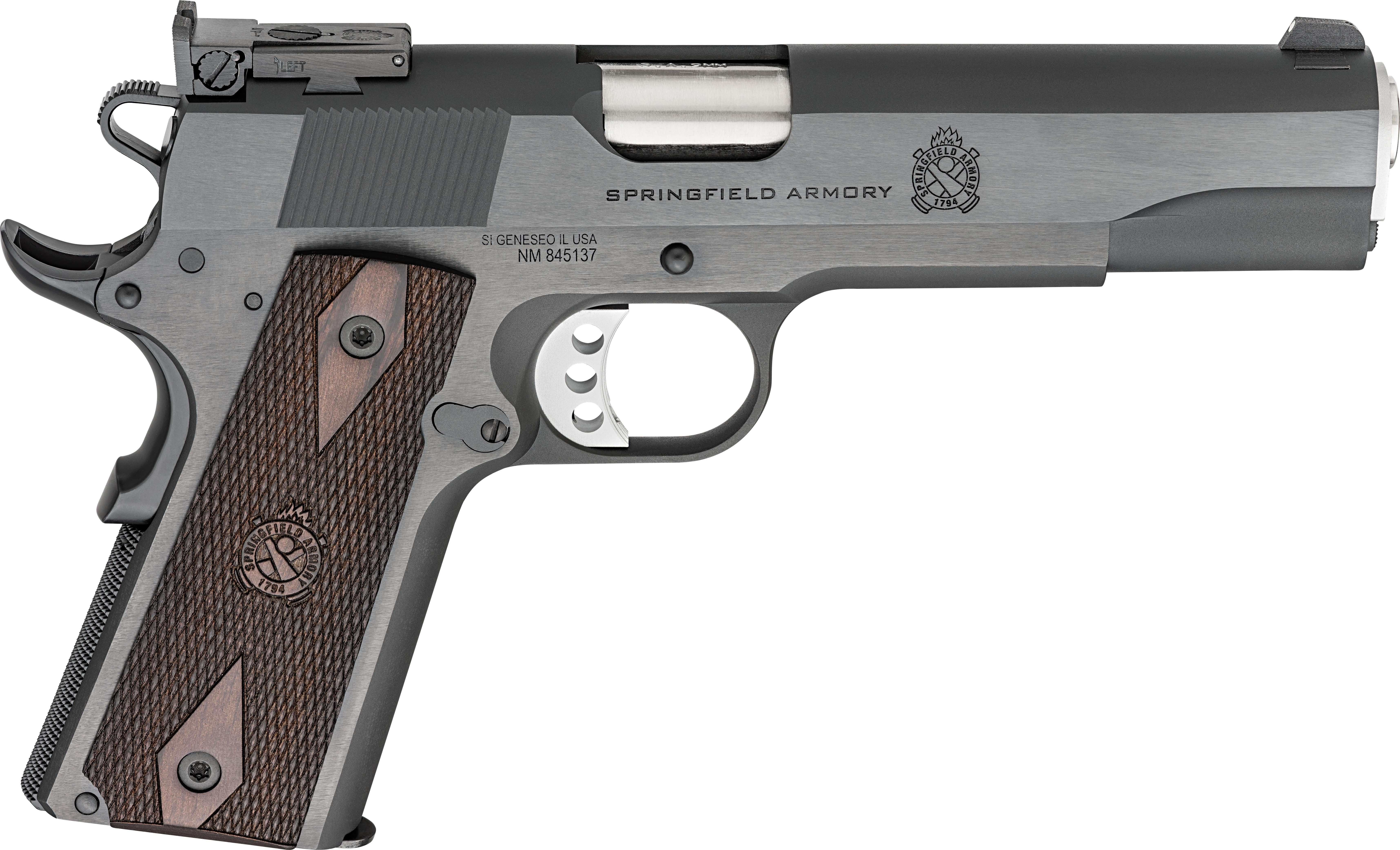 Springfield Armory Garrison Target 1911 9mm 5-inch blued with thinline wood grips