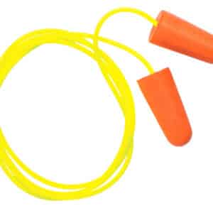 Pyramex DP1001 corded foam earplugs, yellow/orange, 32 dB NRR, 100 Pair