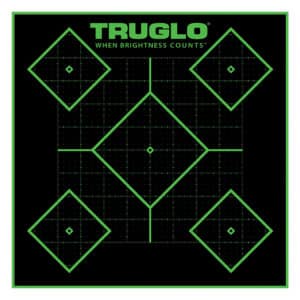 TruGlo Tru-See 5-Diamond self-adhesive target 12x12 black/green pack of 25