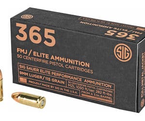 SIG SAUER Elite Performance 365 9mm 115gr FMJ ammunition 50rd box