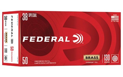 Federal Champion .38 Special 130 gr FMJ ammunition 50-round box