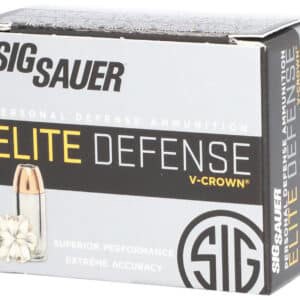 Sig Sauer Elite V-Crown 9mm 115gr JHP ammunition 20rd box