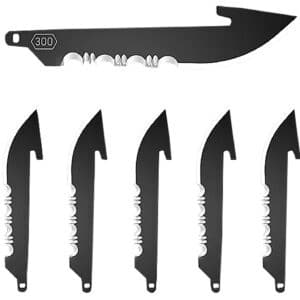 Outdoor Edge RRS30K6C Replacement Blades 6 3" Black Drop Point Serrated 420J2 SS Blades