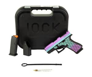 Glock 43X MOS FS Island Bug 9mm pistol angled view
