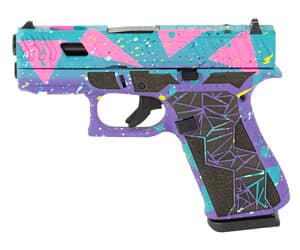 Glock G43X 9mm 3.41 in Cerakote purple cyan pink 10rd pistol