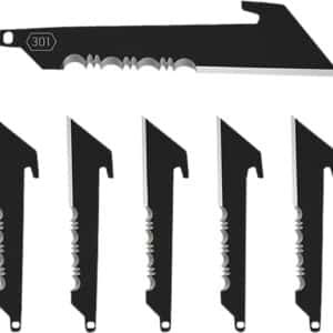Outdoor Edge RRUS30K6C Replacement Blades 6 3" Black Utility Serrated 420J2 SS Blades