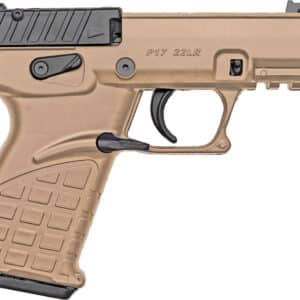 KelTec P17 .22 LR pistol tan polymer frame threaded barrel fiber optic sights