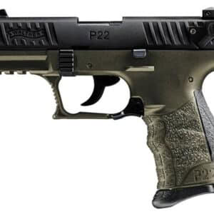 Walther P22Q Military .22 LR pistol OD green frame matte black slide 3.42in threaded barrel