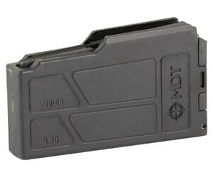 MDT AICS 3-round black polymer magazine for .30-06 Springfield, side view