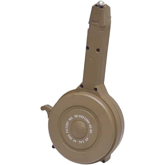 RWB 40-round tan polymer drum magazine for GLOCK .45 ACP