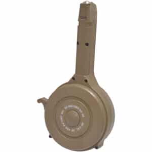 RWB 50-round tan polymer drum magazine for Glock .40 S&W