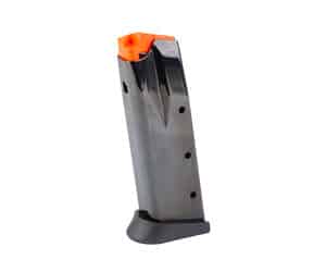 Grand Power 9mm handgun magazine, steel body with polymer follower, matte black