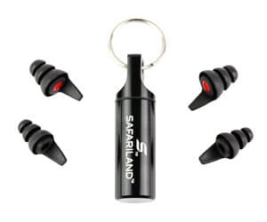 Safariland TCI Pro Impulse in-ear hearing protection, black, with aluminum key-chain case