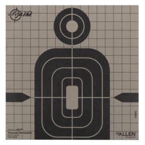 Allen EZ Aim adhesive thermal silhouette target 8x8 black gray paper hanging