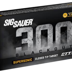 Box of Sig Sauer .300 AAC Blackout 125 gr CTT supersonic ammunition, 20 rounds