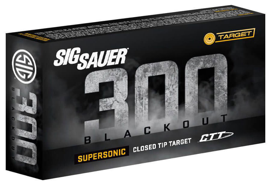 Box of Sig Sauer .300 AAC Blackout 125 gr CTT supersonic ammunition, 20 rounds