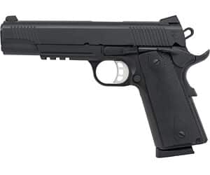 Tisas 1911 Duty B45R 5-inch .45 ACP pistol in black with Novak sights and rubber grips