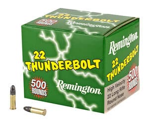Remington Thunderbolt .22 LR 40 gr RN 500-round box