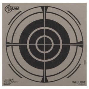 Allen EZ Aim 8 inch thermal bullseye paper target black gray 8x8
