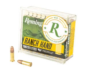 Remington Ranch Hand .22 LR 100-count box plated round nose ammunition