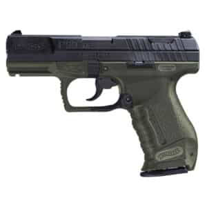Walther P99 Final Edition 9mm pistol, 4 inch barrel, OD Green frame, black slide