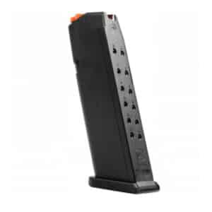 Glock G22 Gen5 15rd .40 S&W black polymer magazine with orange follower
