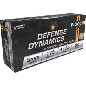 Fiocchi Defense Dynamics 9mm 115gr JHP 50-round box