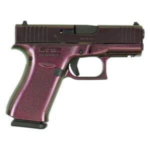 Glock 43X Shimmering Razorback 9mm handgun right-side view with front accessory rail