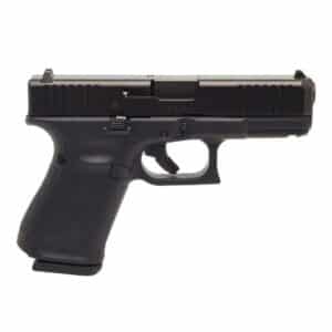 Glock G19 V 9mm compact handgun, 4.02 inch barrel, black polymer frame, includes three 15-round magazines