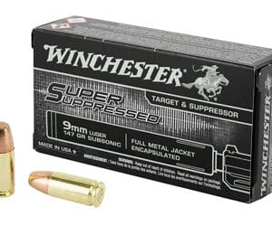 Winchester Super Suppressed 9mm Luger 147 gr FMJ 50 rd box
