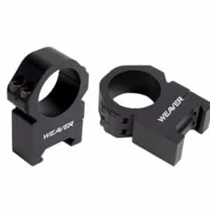 Weaver Precision low 30mm scope rings in matte black aluminum, Weaver/Picatinny compatible