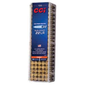 CCI Clean-22 Subsonic .22 LR 100rd box blue polymer-coated lead round nose