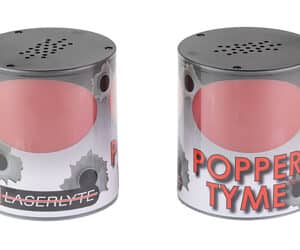 LaserLyte PopperTyme 2-pack laser training targets, Black and Red, LED feedback