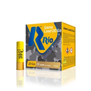 Rio Ammunition RC20MGN75 GameLoad 20 gauge shotshell box with labeling