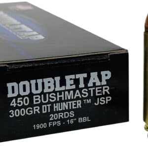 DoubleTap .450 Bushmaster 300 gr Jacketed Soft Point ammunition box