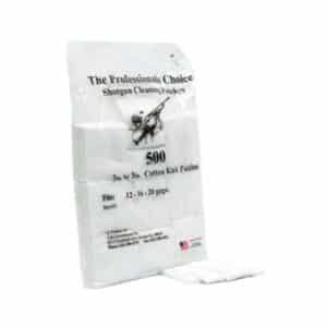 SHOTGUN CLEANING PATCHES - WHITE, 12/16/20 GAUGE, COTTON KNIT, 3" X 3", 500/PK