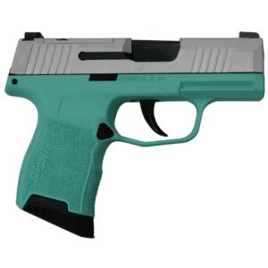 Sig Sauer P365 Optic Ready silver slide robin's egg blue frame 9mm 3.1 in barrel