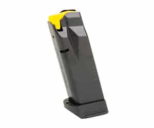 Taurus GX2 9mm 15+1 round steel magazine in black with yellow polymer follower