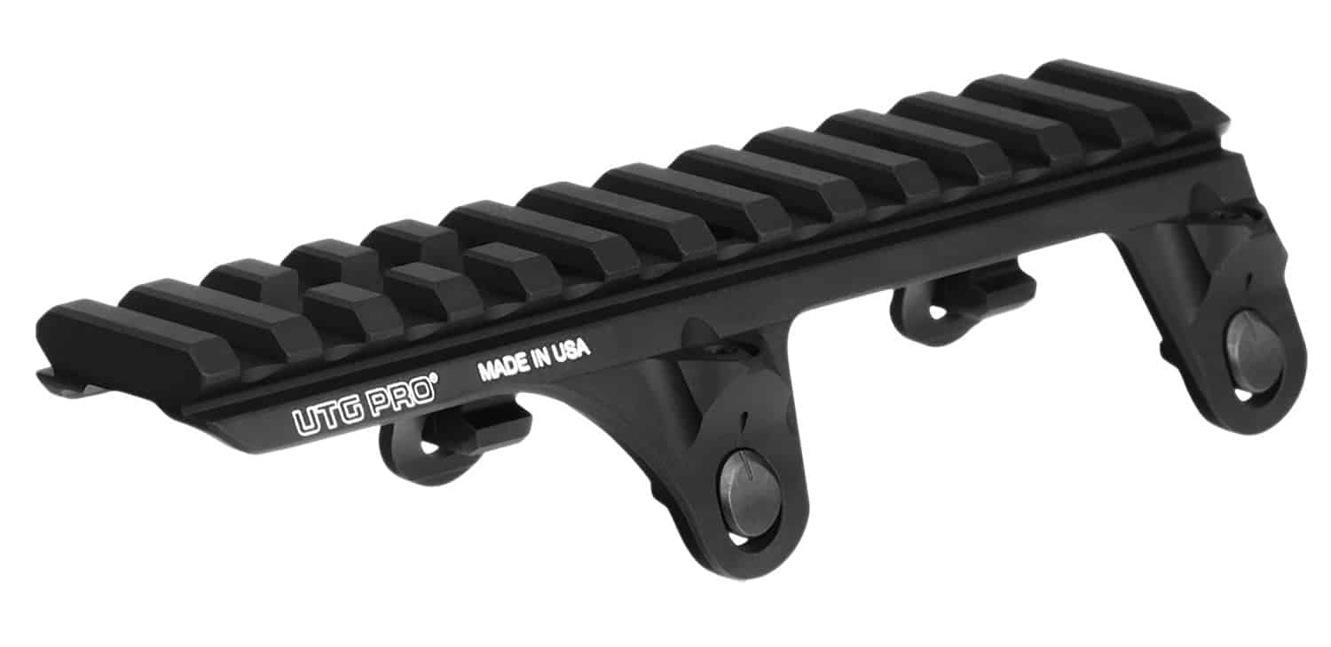 UTG Pro Claw Mount Extended Picatinny for MP5/MP5K, matte black anodized aluminum