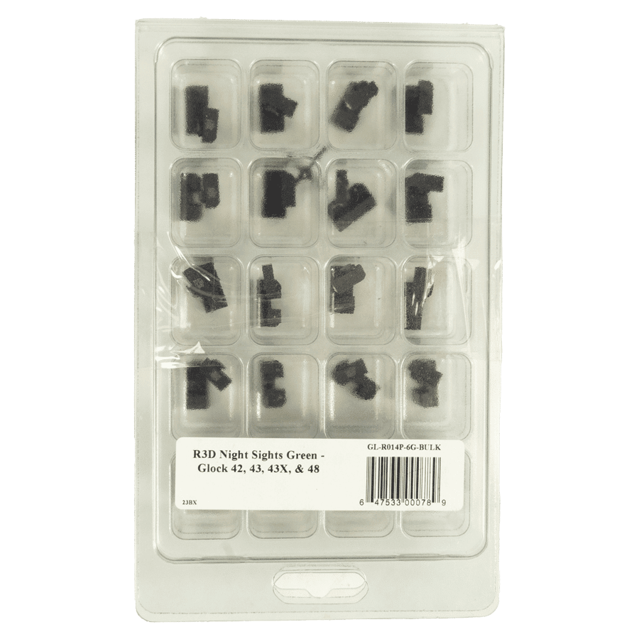 XS Sights R3D Night Sights Set for Glock 42/43/43x/48 Green Bulk 20/ct