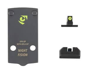 Night Fision optic plate and tritium night sight combo for Holosun 507K and Springfield Hellcat