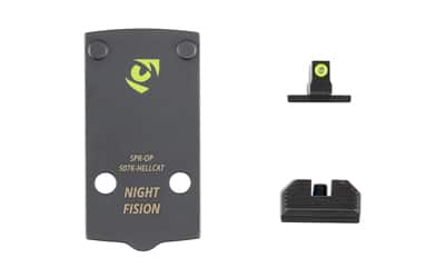 Night Fision optic plate and tritium night sight combo for Holosun 507K and Springfield Hellcat