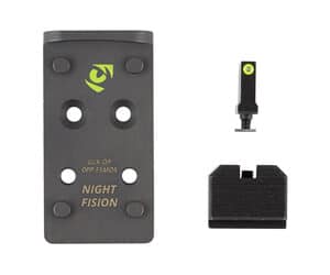 Night Fision optic plate and backup sight combo for Glock 17/19 MOS in black