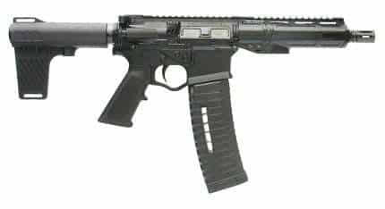 ATI Alpha Maxx 5.56 pistol with 7.5 inch threaded barrel and 7 inch M-LOK handguard, black polymer