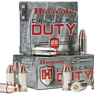 Hornady Critical Duty 9mm Luger 135 gr FlexLock 25rd box with nickel-plated cases