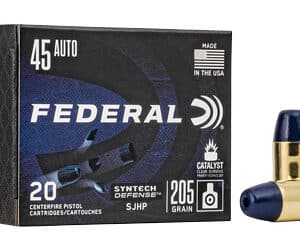 Federal Syntech Defense .45 ACP 205gr SJHP 20rd box
