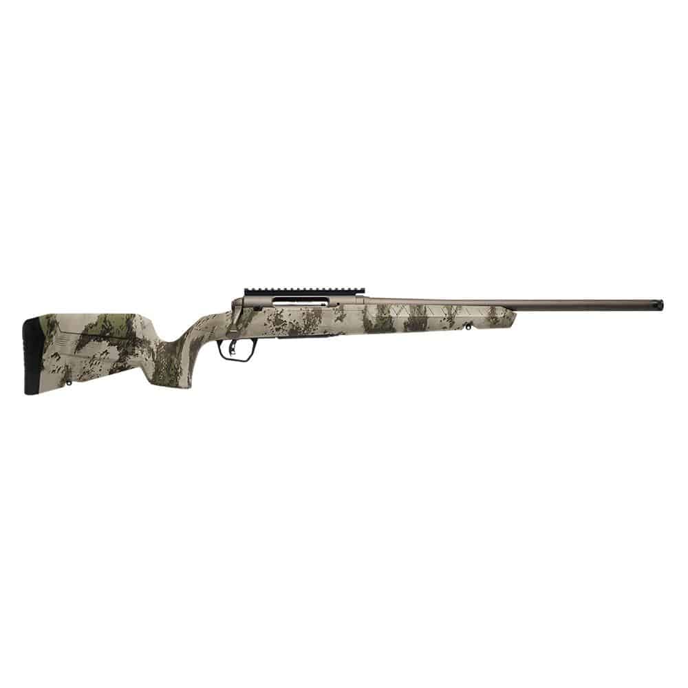 Savage Axis 2 Pro Woodland .22-250 Rem 20 in. rifle in Gun Metal Bronze Cerakote with Woodland camo stock