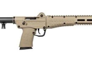 KelTec SUB2K 10mm semi-auto rifle in tan with Glock-style magazine